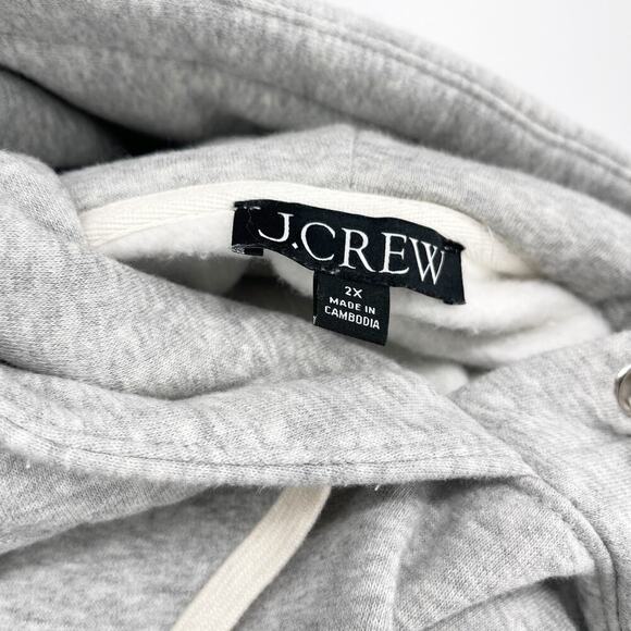 J.Crew Heritage Fleece Hoodie Limited Edition USA Swimming Gray Plus Size 2X - Picture 10 of 11